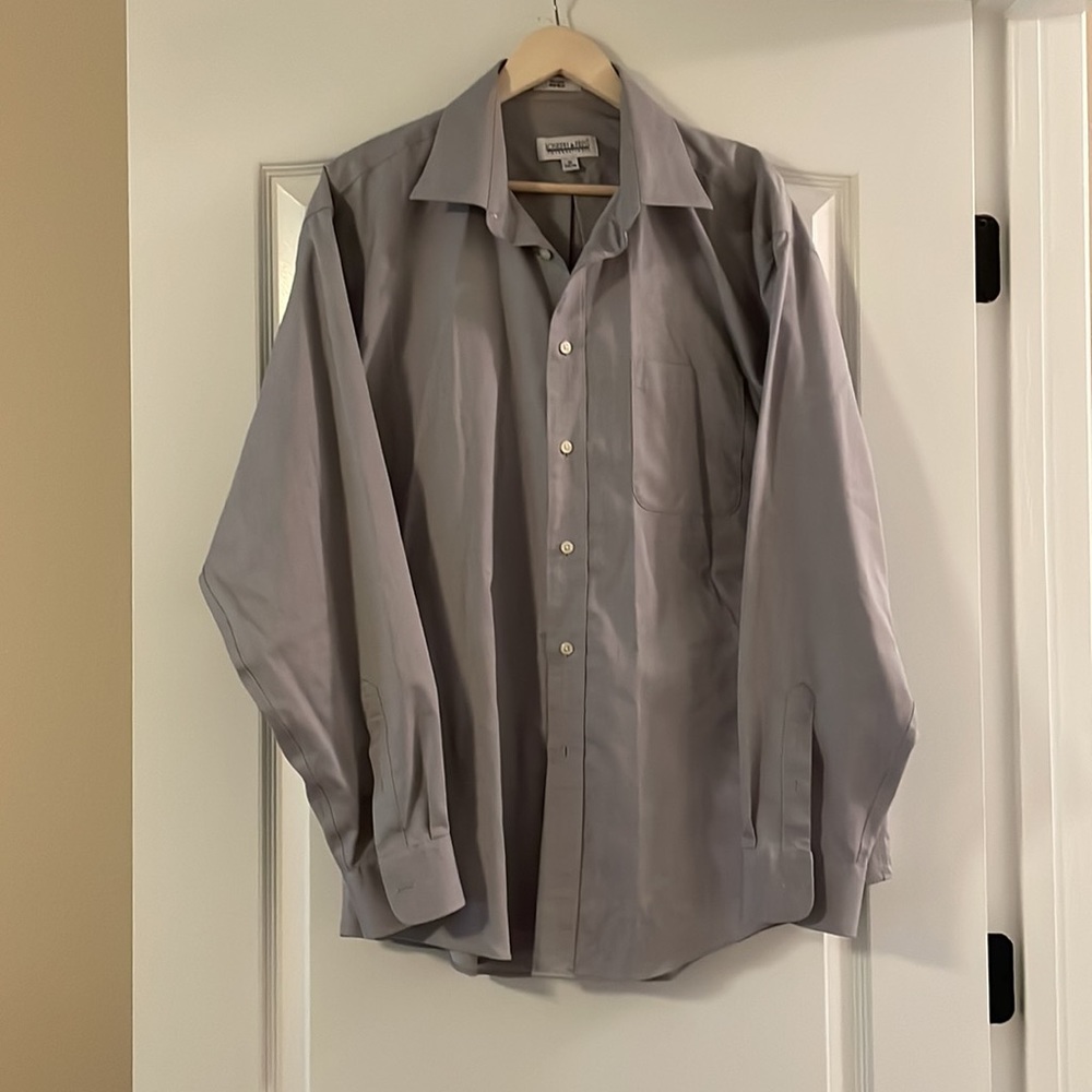 Gray button up shirt